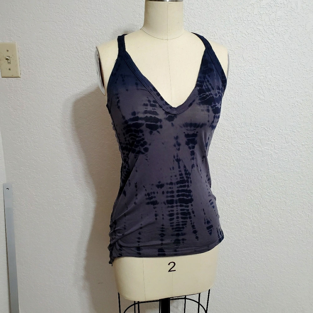 Tie dye racer back fishtail tank top